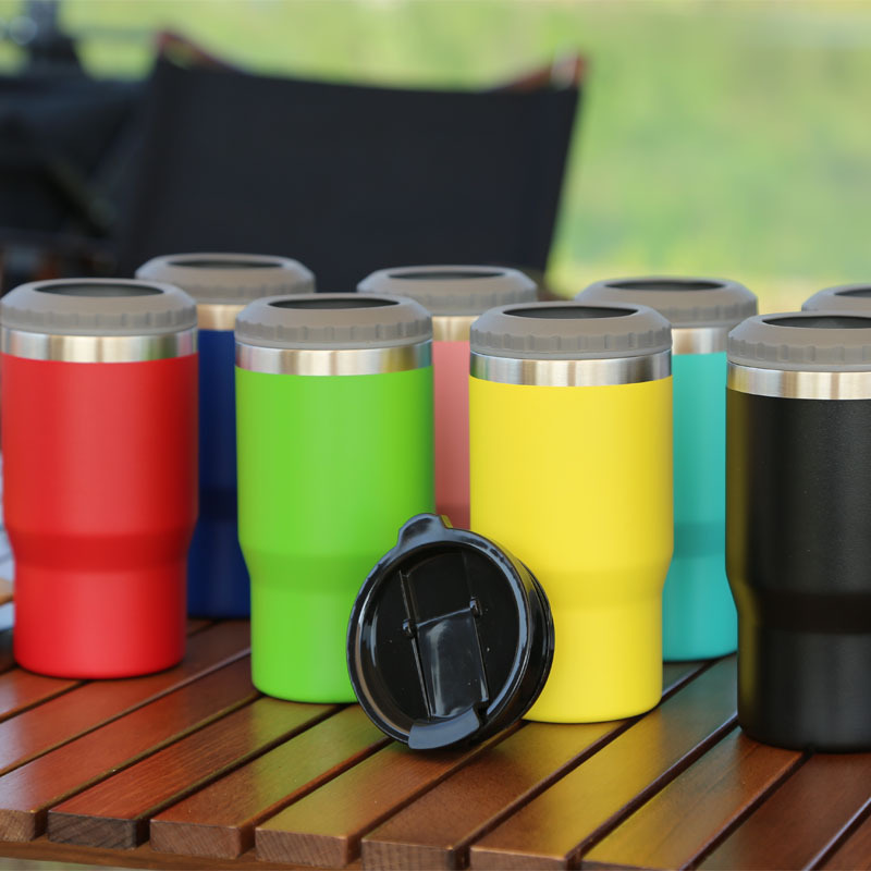 Customized Outdoor Portable  4 in 1 Insulated Stainless Steel 14oz Beer Can Holder Bottle Cooler