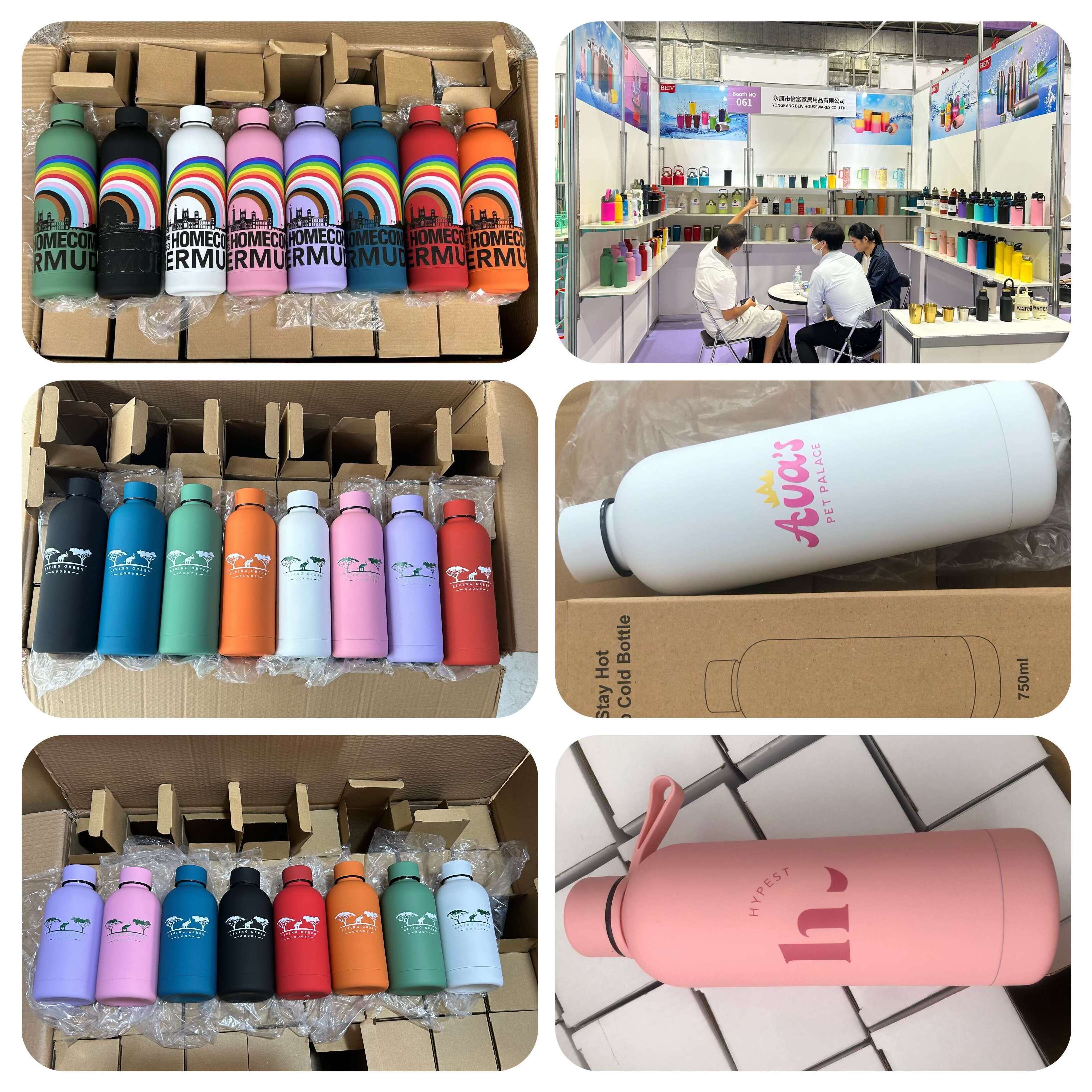 Custom Insulated Stainless Steel Hot And Cold Girls Reusable Large Slim 500Ml Rubber Painted Tea Water Bottle With Custom Logo