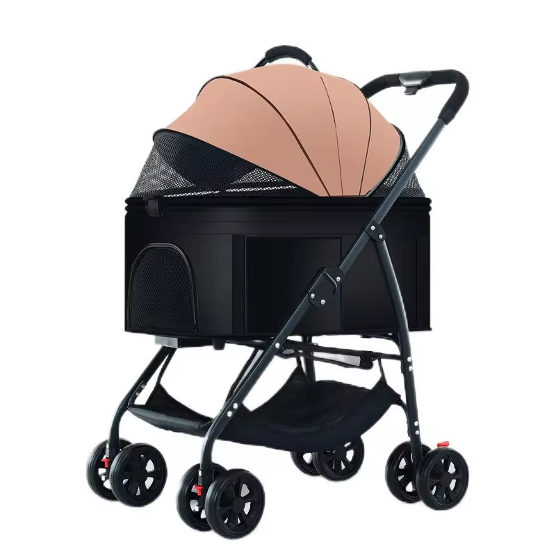 Wholesale Detachable Pet Stroller for Dog and Cat One Click Folding Trolley Pet Carrier with Wheel