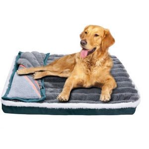 Orthopedic Calming Dog Beds with Pillow Thicken Removable Memory Foam Deep Sleeping For Large Dogs and Cat Bed Washable Cover