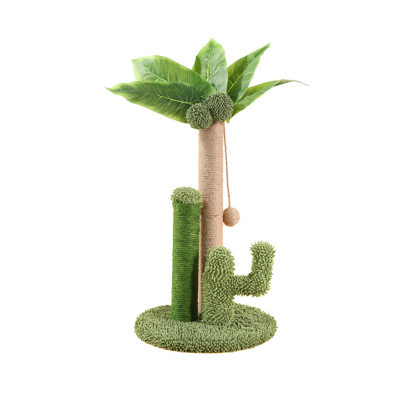 Plush Cactus Cat Tower with Hammock Luxury Large Cat Tree Tower Houses Scratches Climbing Pet Cat Tree