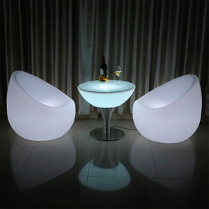 LED outdoor waterproof glow patio furniture hire Plastic Bar Dining light up chairs