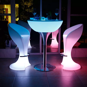 Hot sale nightclub LED bar 110 cm table furniture led cocktail bar table led chairs and tables