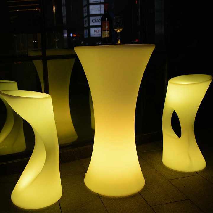 Wholesale 110cm High Bar Table Party Rental Illuminated Led Glowing Cocktail Table