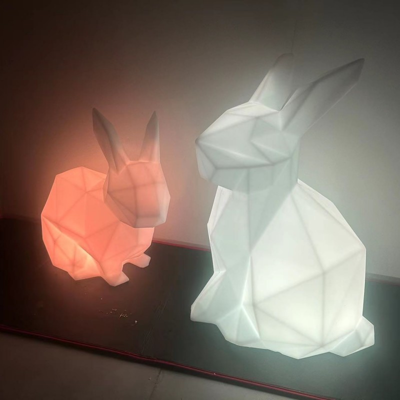 Hot Sale Waterproof 3d Led Animal Pe Sculpture Light Rabbit Motif Light For Zoo Garden Decoration