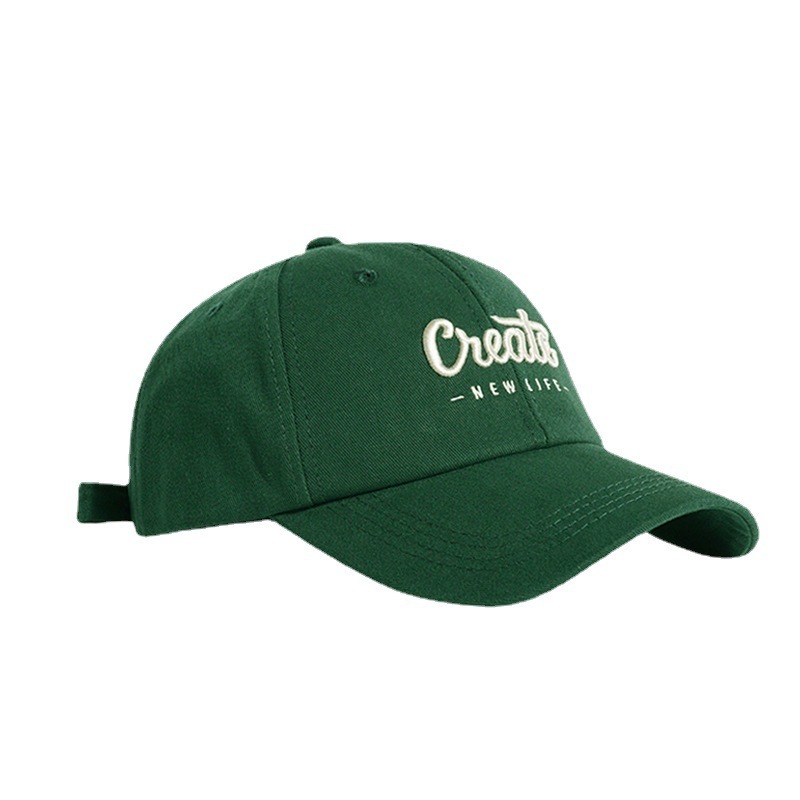 Big head around the face small baseball cap female wide eaves American letter embroidery cap male street sports cap