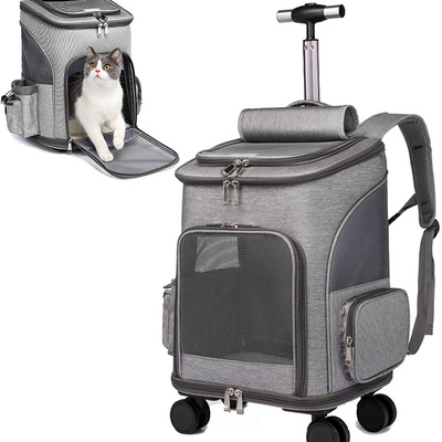 FREE SAMPLE Wheeled Pet Carrier Backpack Pet Stroller Travel Carrier Car Seat for Dogs Cats Puppy Comfort Cat Backpack