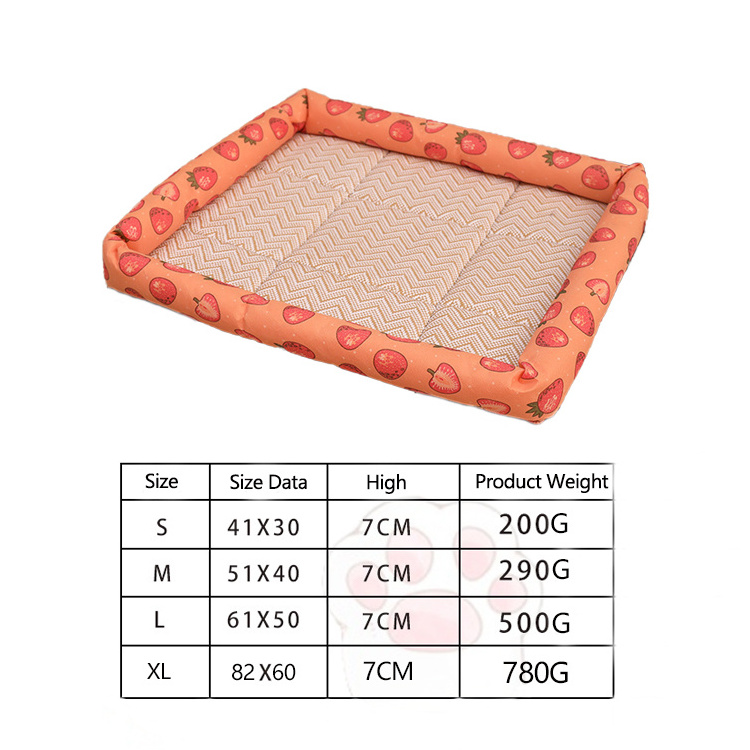 Summer Custom Funny Fluffy Rectangle Washable Eco-friendly Luxury Soft Pet Cat Dog Calming Cooling Sofa Bed Mat