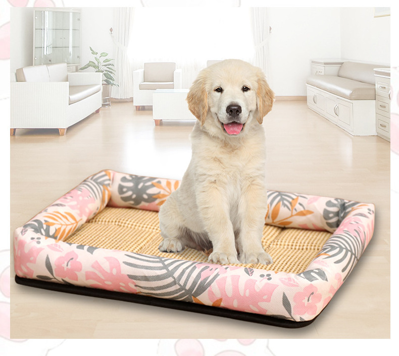 Summer Custom Funny Fluffy Rectangle Washable Eco-friendly Luxury Soft Pet Cat Dog Calming Cooling Sofa Bed Mat