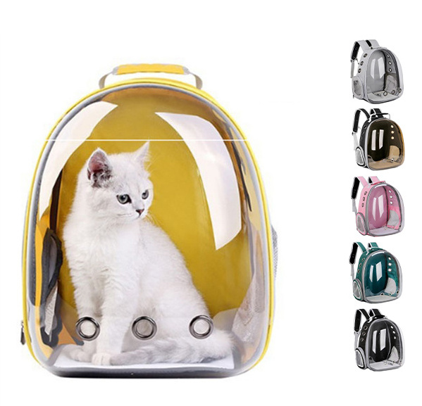 Wholesale Portable Full View Transparent Capsule simons cat bag ABS PC Pet Backpack Pet Carrier Bag Cat Travel Back pack