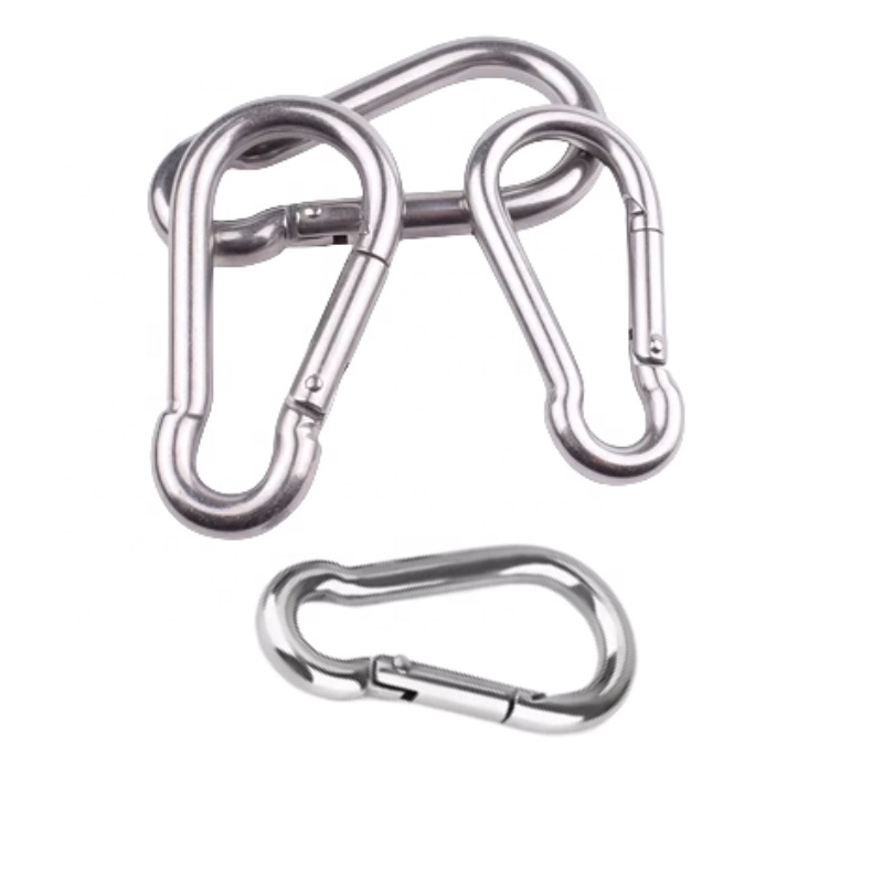 Purple Spring High Quality DIN5299 Stainless Steel Link Buckle Pack Spring Snap Hook Carabiner