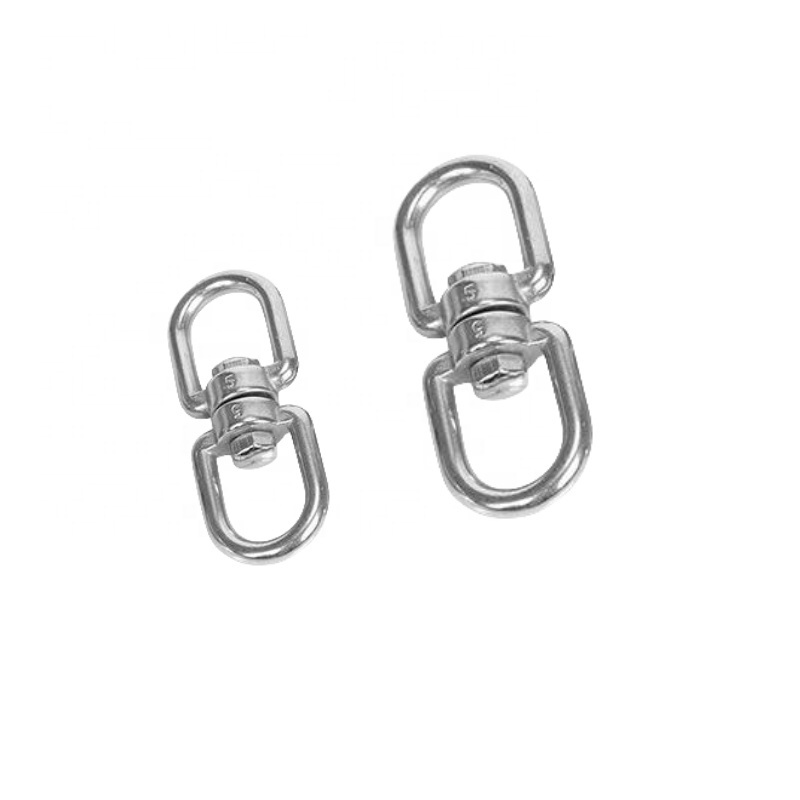 Hot Sales Stainless Steel Swivel Double Eye Hook Shackle Wire Rope Lock Chain Connecting Ring Lifting Rigging Chains