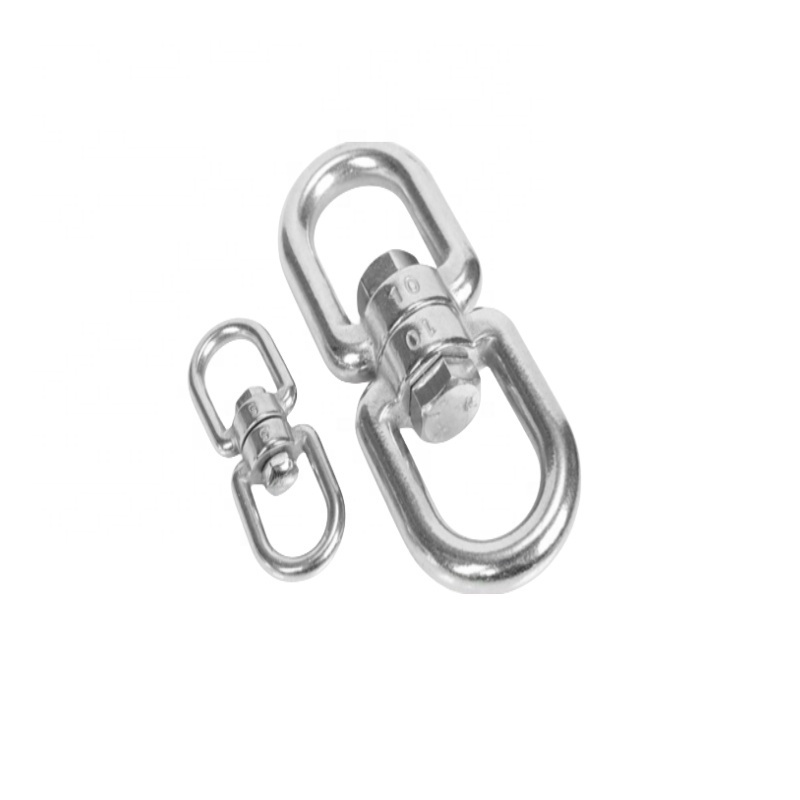 Hot Sales Stainless Steel Swivel Double Eye Hook Shackle Wire Rope Lock Chain Connecting Ring Lifting Rigging Chains