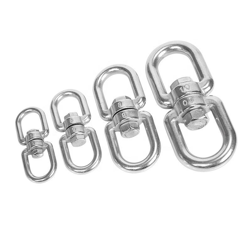 Hot Sales Stainless Steel Swivel Double Eye Hook Shackle Wire Rope Lock Chain Connecting Ring Lifting Rigging Chains