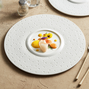 White Blue Banquet Dinnerware Dinner Plate Nordic Sea Food Catering Tableware Restaurant Porcelain Dinner plate For Restaurant