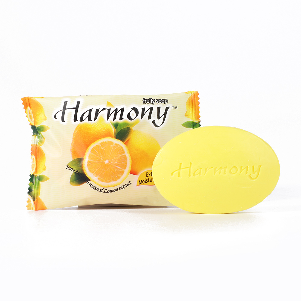 Wholesale Body Nourish Lemon Harmony Fruity Soap 75g with Carving Brand Orange Soap Body Refresh Whitening Harmony Soaps Factory