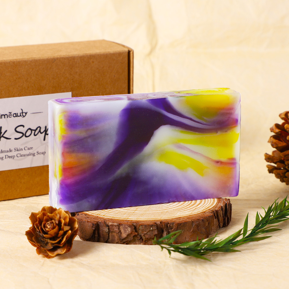 Private Label Bath Relax Luxury Design 3D Mix Color Natural Handmade Soap 75g Lavender Whitening Soap 5 Star Small Hotel Soap