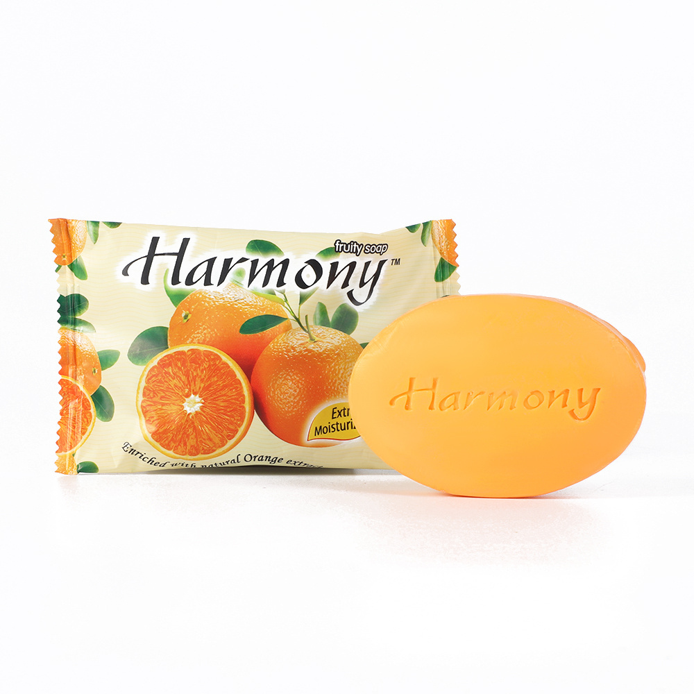 Wholesale Body Nourish Lemon Harmony Fruity Soap 75g with Carving Brand Orange Soap Body Refresh Whitening Harmony Soaps Factory