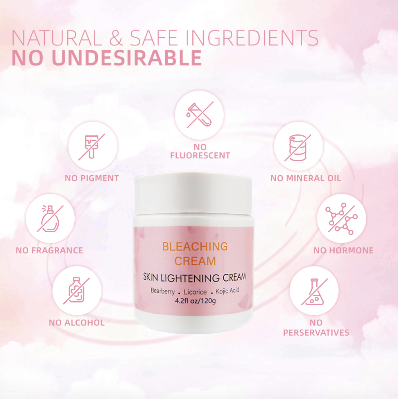 Wholesale Intimate Skin Strong Bleaching Cream Snow White 120g with Bearberry Licorice Kojic Acid Strong for Dark Black Skin