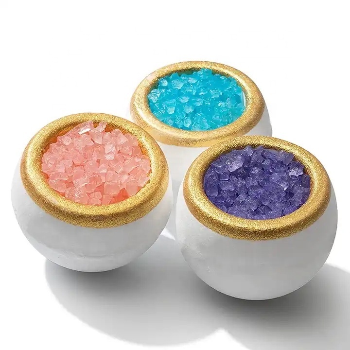 Luxury wholesale manufacturers bath sea salt  Natural Sea Salt Bath colorful fizzy organic shimmer crystal geode bath bomb