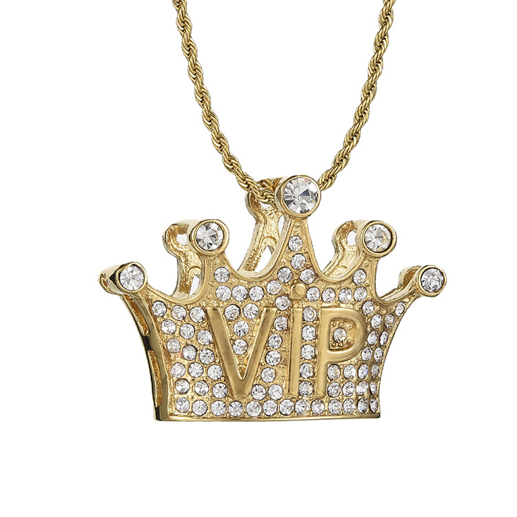 Manufacture Stainless Steel Crown Necklace Gold Dainty Crown Necklace Diamond Tarnish Fashion Jewelry