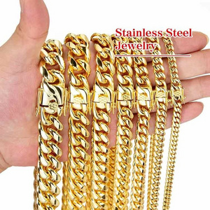 Stainless Steel Franco New Gold Chain Design Franco Chain 18K Gold Filled Chain Necklace For Men