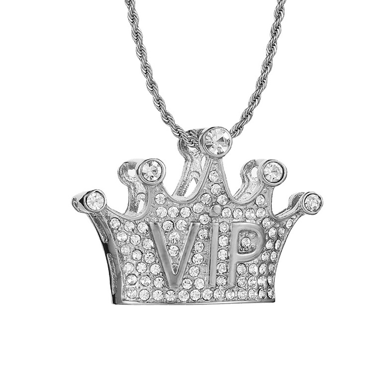 Manufacture Stainless Steel Crown Necklace Gold Dainty Crown Necklace Diamond Tarnish Fashion Jewelry