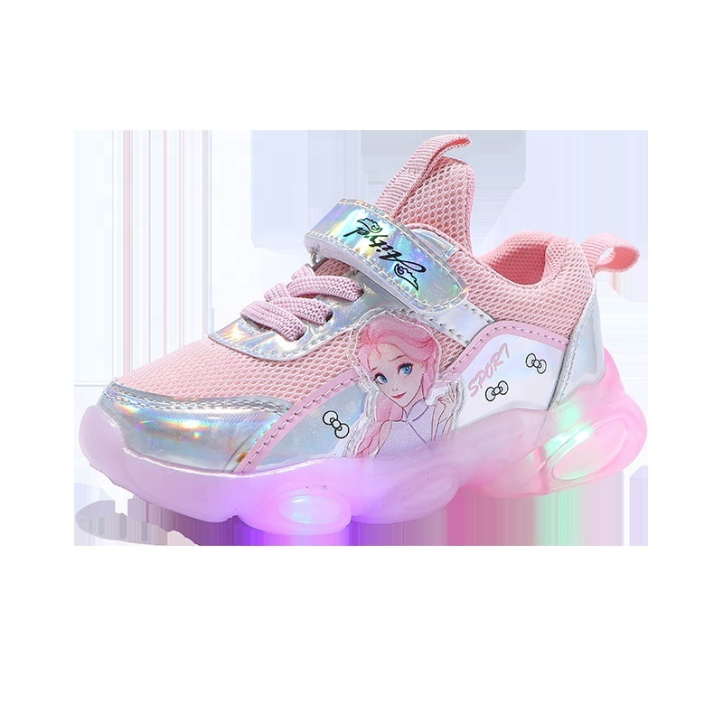 2022 New Boys Girls Princess Luminous Kids Casual Sports Shoes LED Light Children's Girls Light up Shoes for Kids