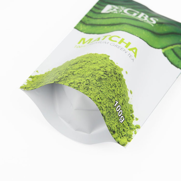 Food grade custom design green tee aluminum foil matcha packaging bag coffee powder matcha package