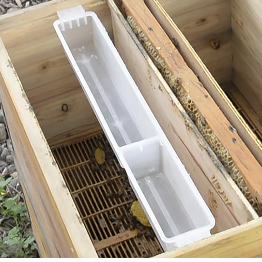 Beekeeping 1.5KG Bee Feeders Feeding Hives Inside Plastic Food Pollen Container Trough Supplies Accessories