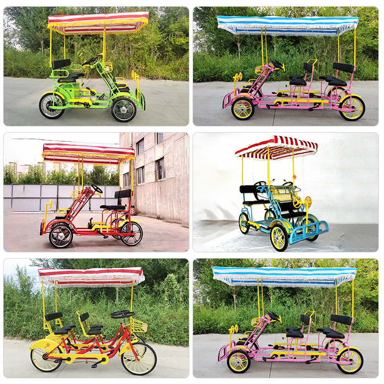 Steel tandem bicycle four person 2 person adults bikes hot sale bike sightseeing