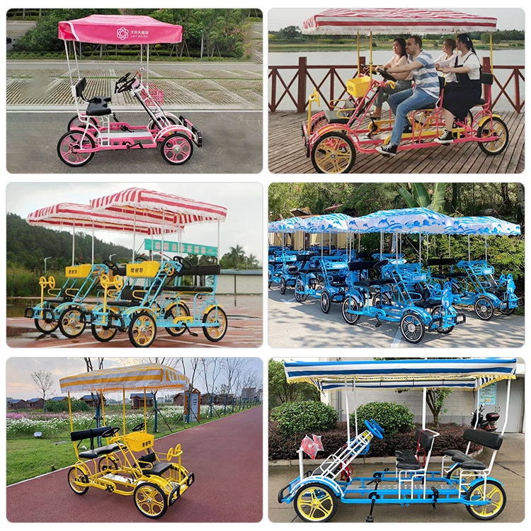 Steel tandem bicycle four person 2 person adults bikes hot sale bike sightseeing