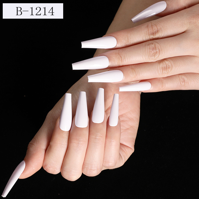 Full Cover Press on Nail false pink Fake Artificial Long Ballerina Acrylic Transparent Natural Nail Tips nail art stickers