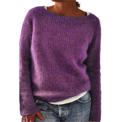 Women round neck cashmere feeling sweater knit tops Winter turtle neck knitwear pullover women 100% wool sweater