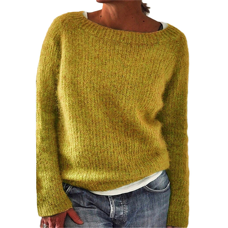 Women round neck cashmere feeling sweater knit tops Winter turtle neck knitwear pullover women 100% wool sweater