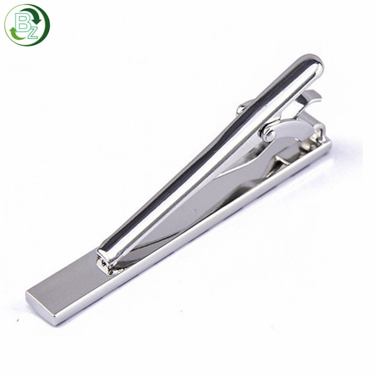 Custom brass tie bar metal luxury cuff links & tie clip for mens accessories clip on tie clip hardware