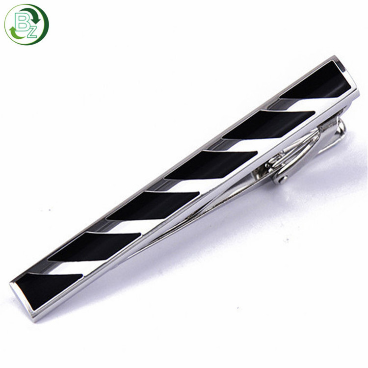 Custom brass tie bar metal luxury cuff links & tie clip for mens accessories clip on tie clip hardware