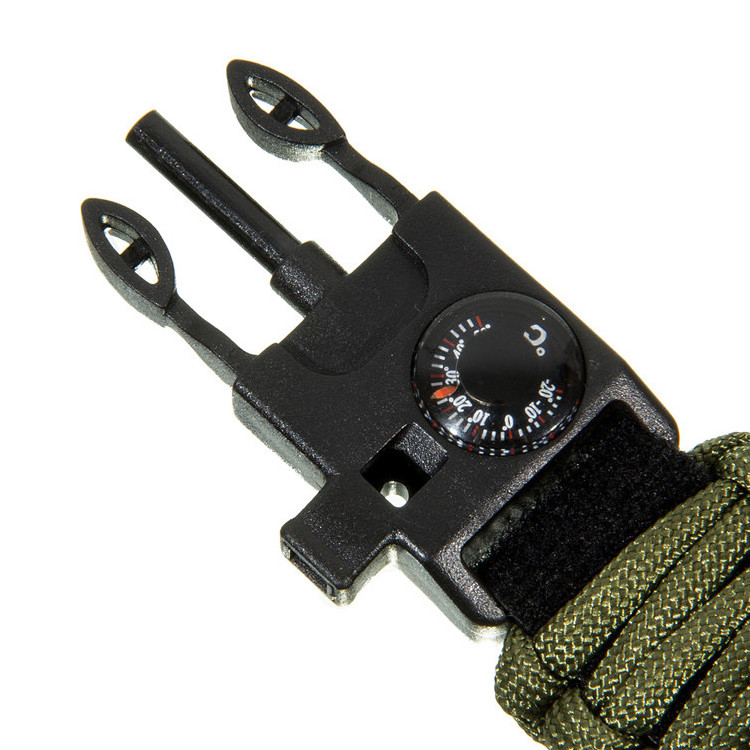 Men Watch Sport Watch Survival Watch Bracelet with Paracord/Whistle/Fire Starter/Scraper/Compass and Thermometer 6 in 1