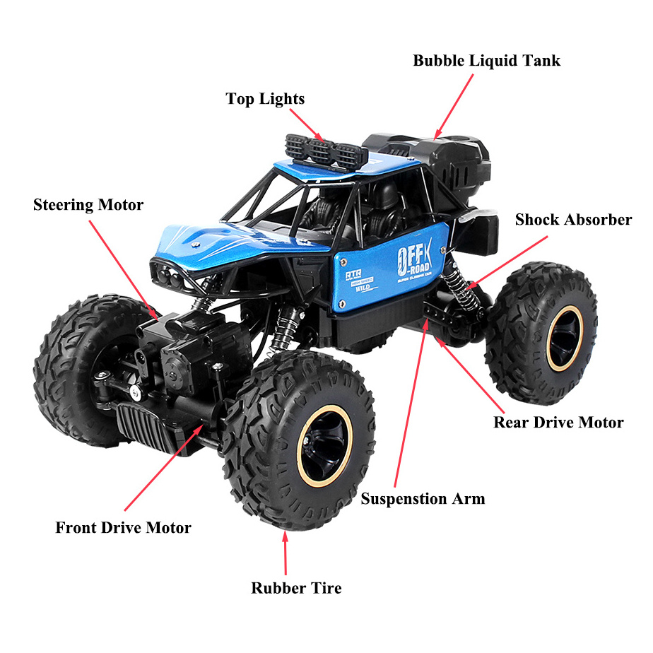 Rock Crawler LK PP5514 Remote Control Toy 4WD Radio Control Vehicle 4x4 Drive RC Car Bubble Spray Machine