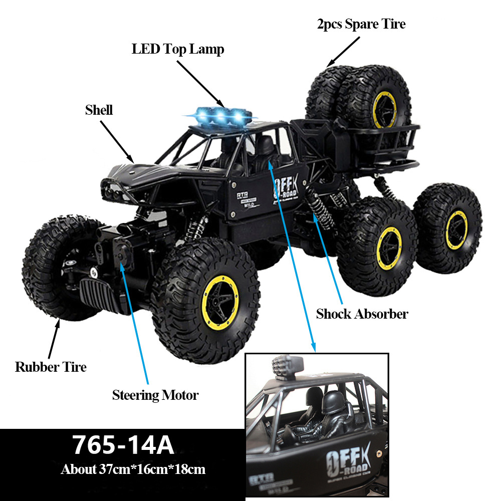 Rock Crawler 6WD Electric RC Car Off Road Remote Control Toy Radio Control Car 765-14A