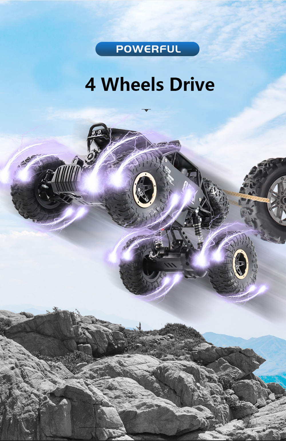 Rock Crawler LK 5514 2.4Ghz 4WD Off Road Remote Control Toy 4x4 Drive Radio Control Car RC Cars Toys for Boys Kids Gift