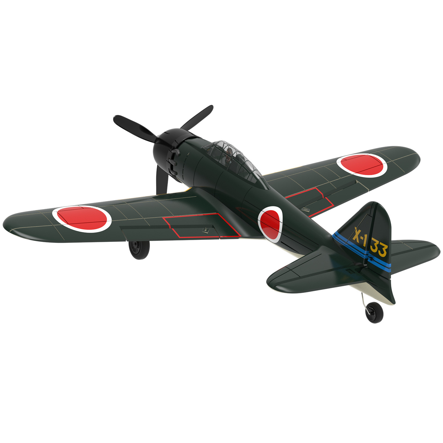 Paisible RC Park Flyer Zero Fighter Easy to Fly Beginner Radio Control Plane with Gyro Stabilizer