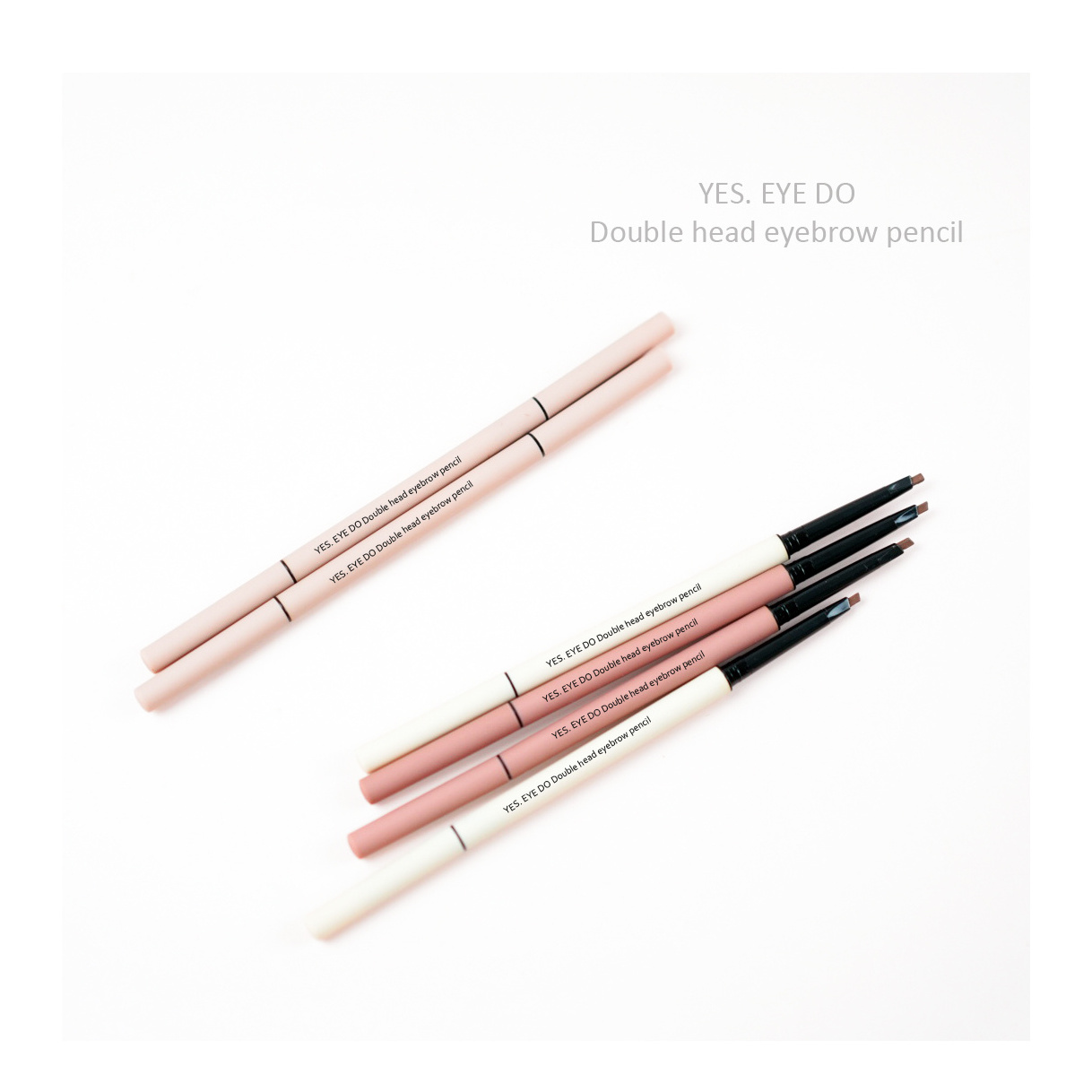 OEM eyebrow pencil custom slim thin eyeliner brown brown beige wooden eyebrow pen packagewith eyebrow gel on the end box crayon