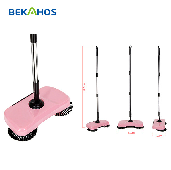 Lazy 3 in 1 Hand Push Propelled Sweeper Automatic Broom With Easy Cleaning Floor mop & Trash Bin Dustpan