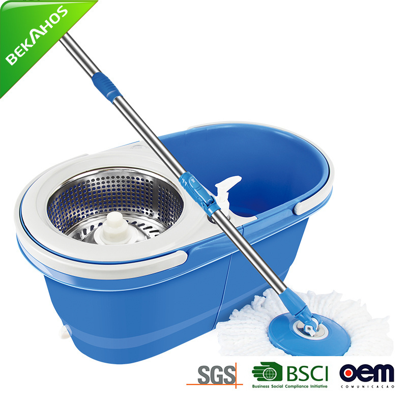 Cleaner Rotating Mop, Car Wash Machine Microfiber Spin Magic Mop, Plastic Bucket 360 Cleaning Spin Super Mop