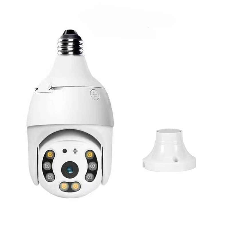 Outdoor Waterproof WIFI Light Bulb Camera 360 Degree Wireless Lamp Holder Auto Tracking PTZ Bulb Camera