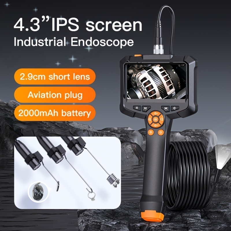 Handheld Sewer Endoscope Camera Vehicle Engine Car Pipe Inspection 1080P Flexible Borescope Camera With 4.3 Screen