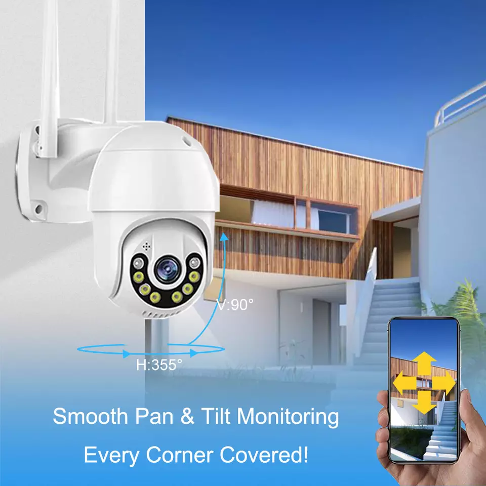 ICSee Wireless CCTV Camera Auto Tracking Motion Detection IP Camera Outdoor Gimbal 360 Degree Wireless Camera