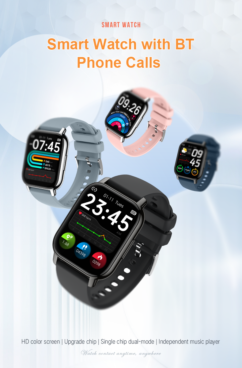 P66 Smartwatch IP68 Waterproof 1.85 Inch Big Screen Smart Watch With BT Calling Gloryfit APP Smart Android Watch Phone