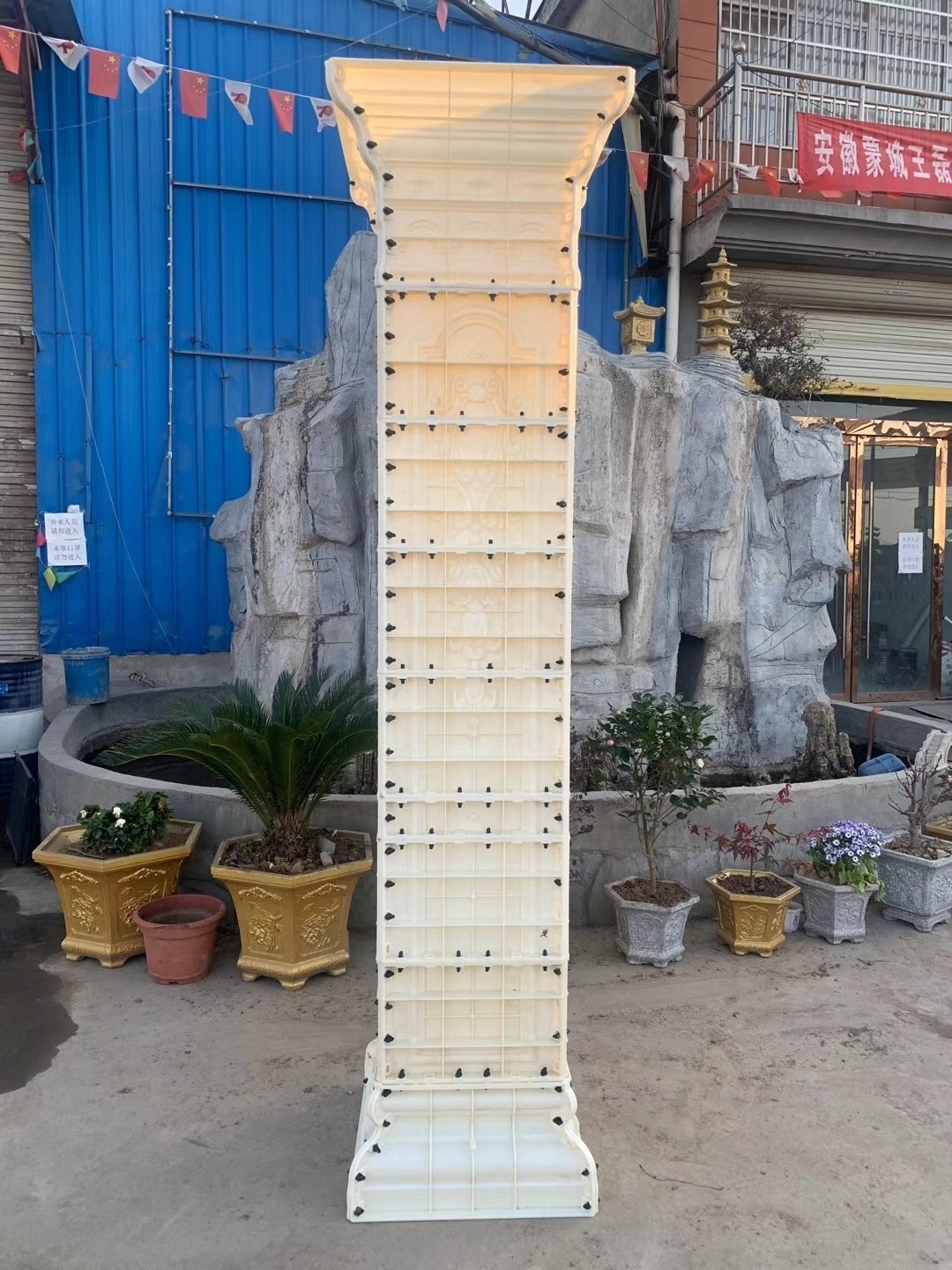 Plastic silicone rubber concrete roman pillar column molds